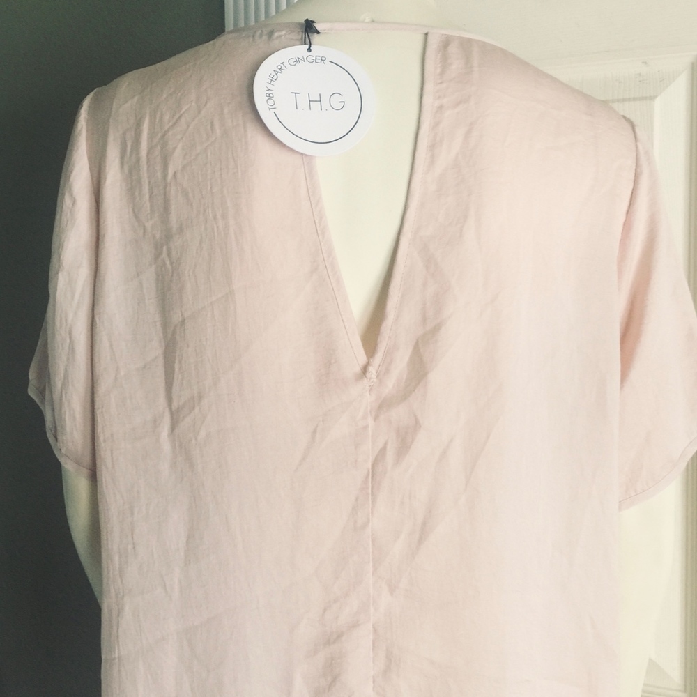 New Toby Heart Ginger silky rose pink top shirt‎ M - Picture 7 of 7